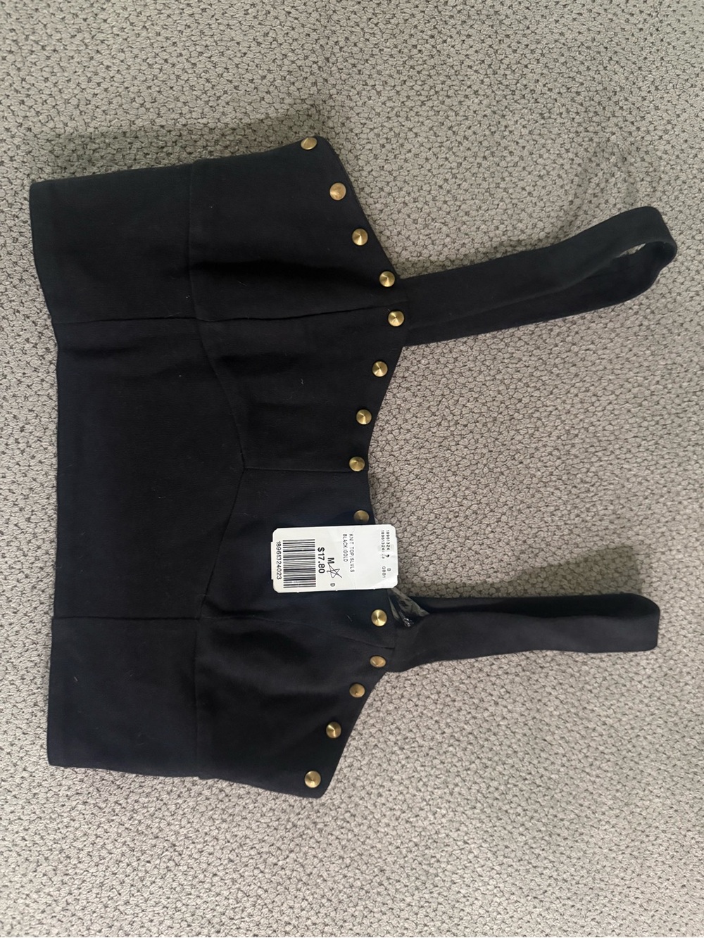 Forever 21 Black Crop Top with Gold Studs